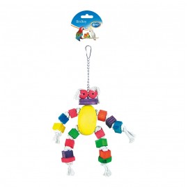 Poupée colorée en corde de coton et blocs