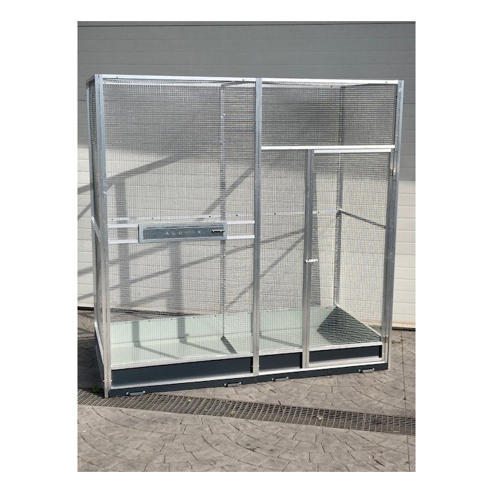 Volière 2m/1m/2m avec tiroirs et soubassements