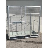 Volière 2m/1m/2m avec tiroirs et soubassements