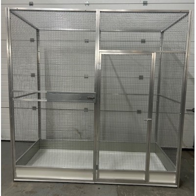 Volière 2m/1m/2m avec tiroirs et soubassements