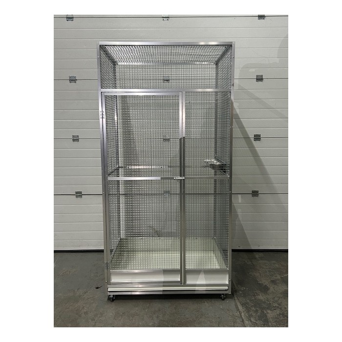 Volière 1m/1m/2m sur roulettes avec tiroir et soubassements