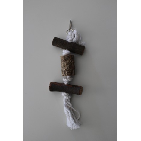 Pendentif corde nœuds et bois