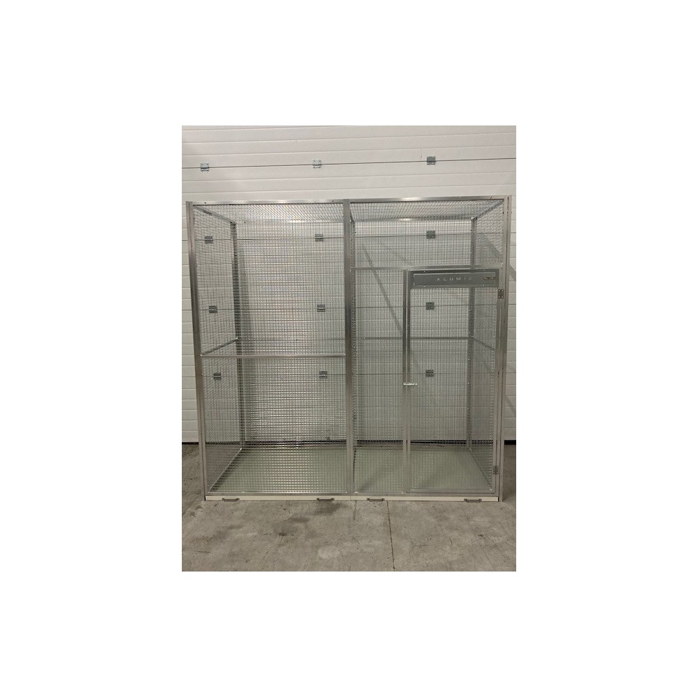 Volière 2m/1m/2m avec tiroirs de fond