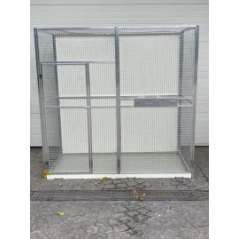 Volière 2m/1m/2m avec tiroirs de fond et arrière fermé